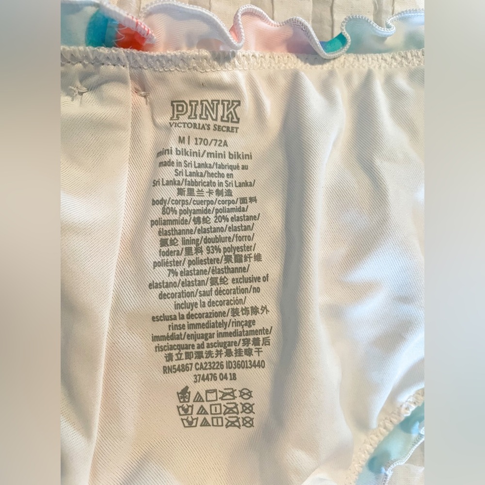 VSPINK Ruffle Cheeky Bikini Bottom, Multicolor - Picture 4 of 5